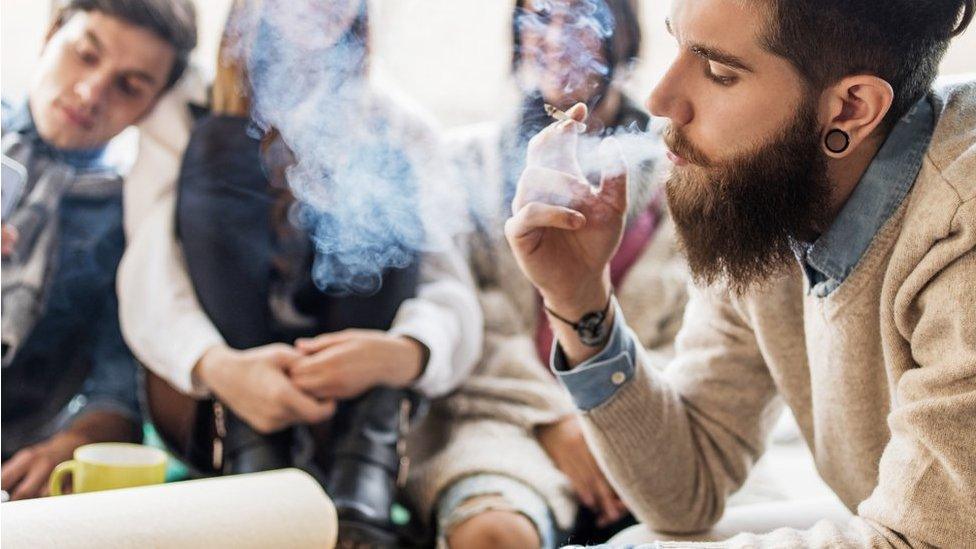 Young man smoking