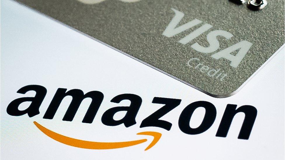 Amazon and Visa logos