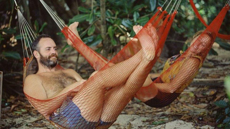 Richard Hatch and Susan Hawk in Survivor's first season