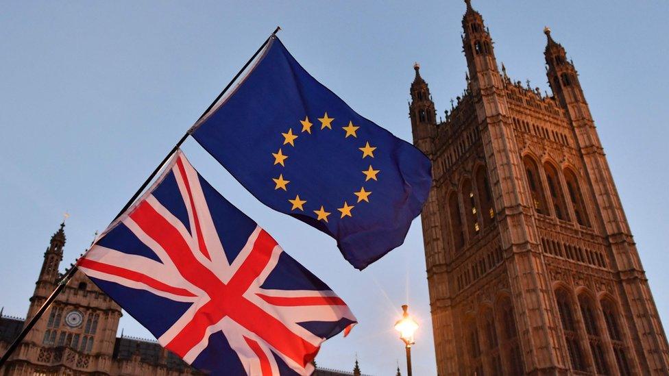 Flags outside Parliament