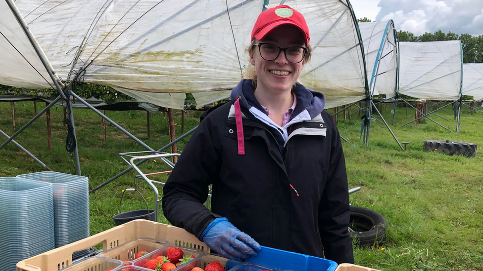 Anna Morley with strawberries