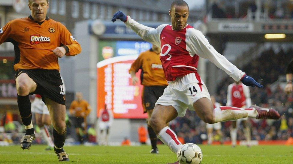 Thierry Henry takes a shot