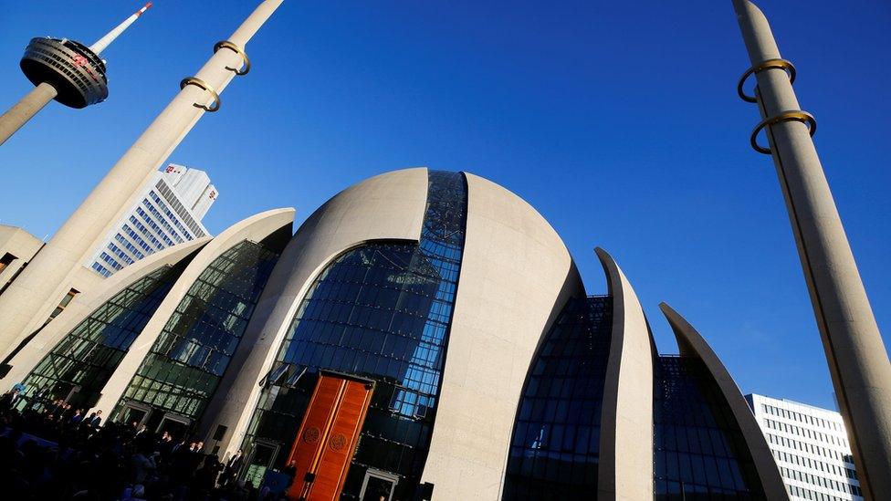 The Cologne Central Mosque in Cologne, Germany on 29 September 2018