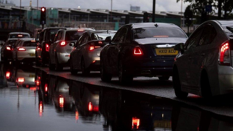 Traffic queue in London