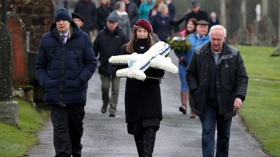 People at the Lockerbie memorial service