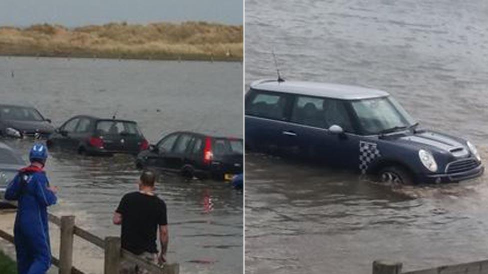 The cars at Talacre in Flintshire