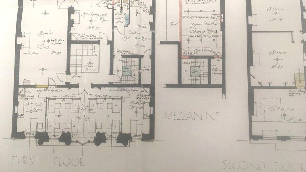 Plan of Bruton St house