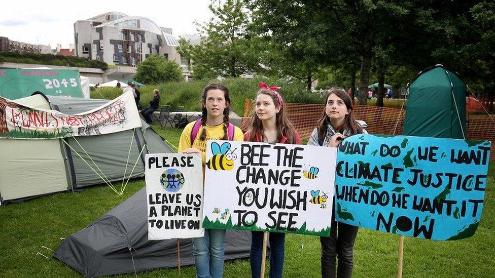 Climate change protest at Holyrood