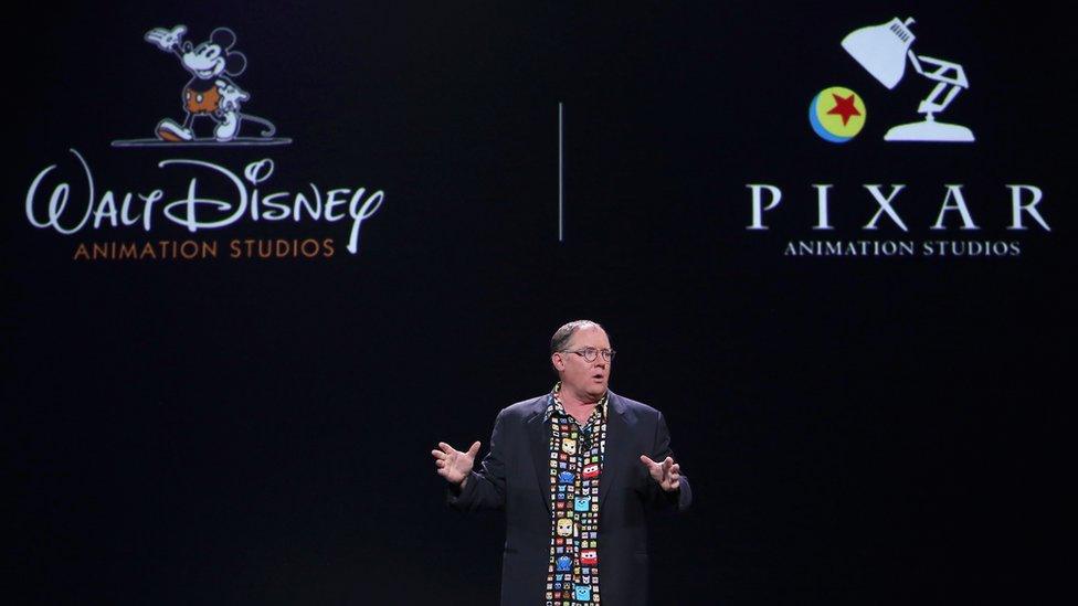 Chief Creative Officer of Walt Disney and Pixar Animation Studios John Lasseter on stage in 2015