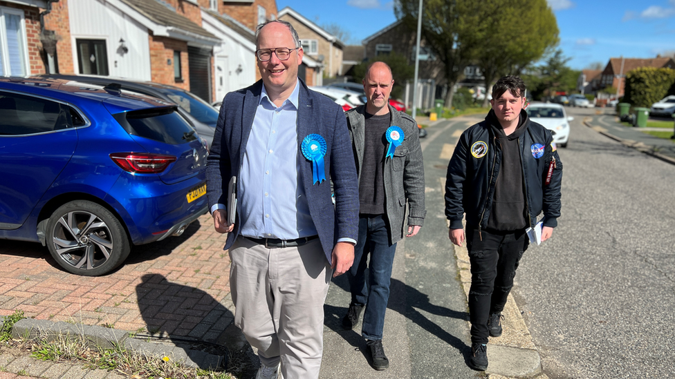 Craig Rimmer and supporters in Basildon