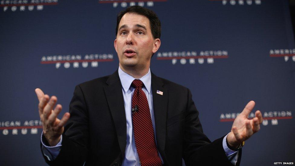 Wisconsin Governor Scott Walker speaks at the American Action Forum January 30, 2015 in Washington, DC. Earlier in the week Walker announced the formation of 'Our American Revival', a new committee designed to explore the option of a presidential bid in 2016.