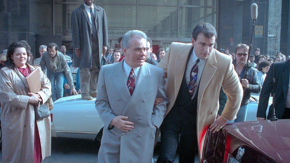 John Gotti leaving court in 1990