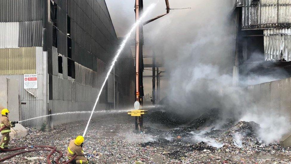 Fire crews tackle the fire