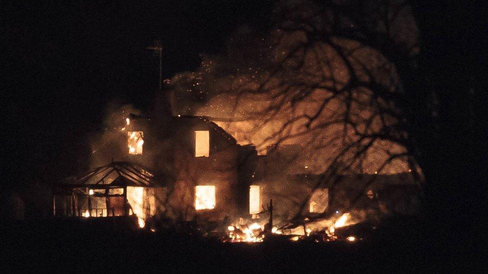 Fire at house in Thorney