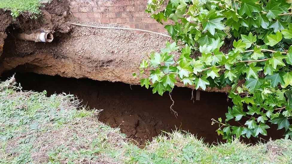 Sinkhole at Cedar Court, St Albans