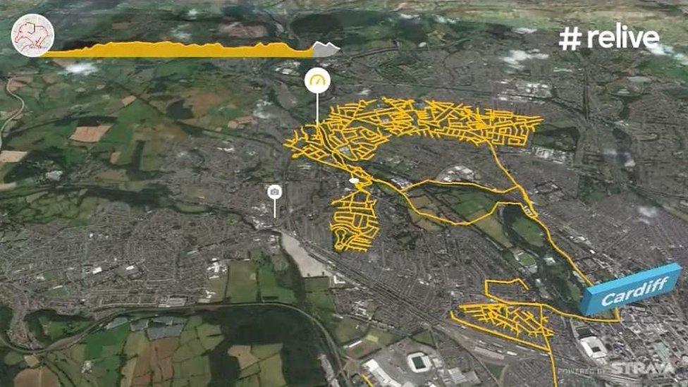 Anthony Hoyte's routes show the shape of a face when added to Strava's map