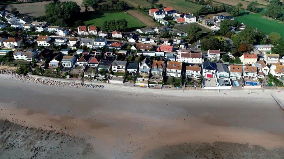 Houses on coast in Jersey