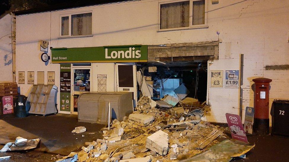 Smashed Londis shop