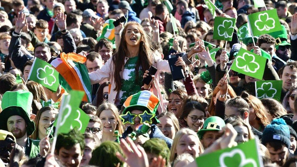 Crowds at Belfast's St Patrick's Day event in 2019