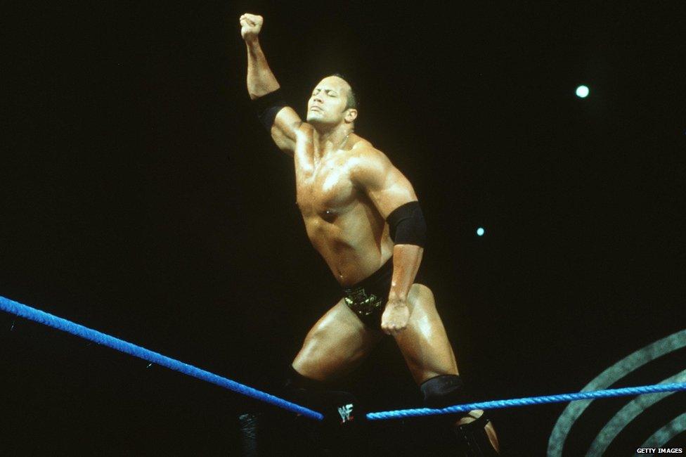 The Rock in his wrestling days