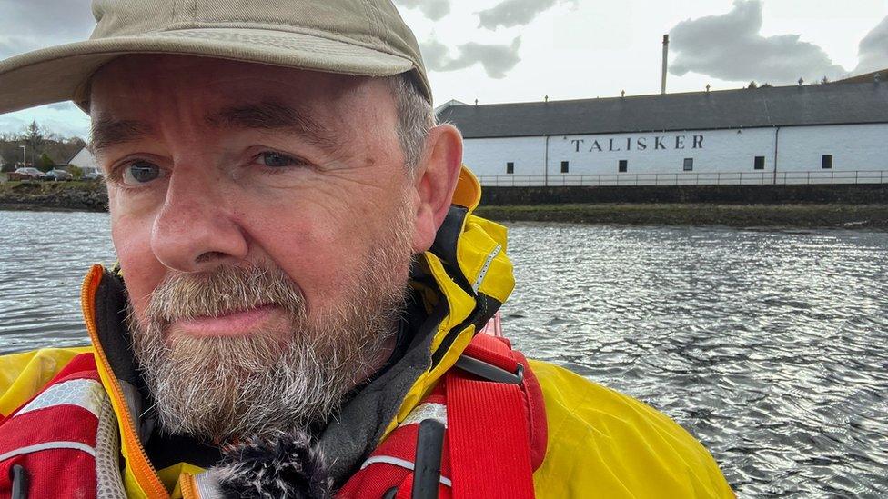 Nick Ray in front of Talisker distillery