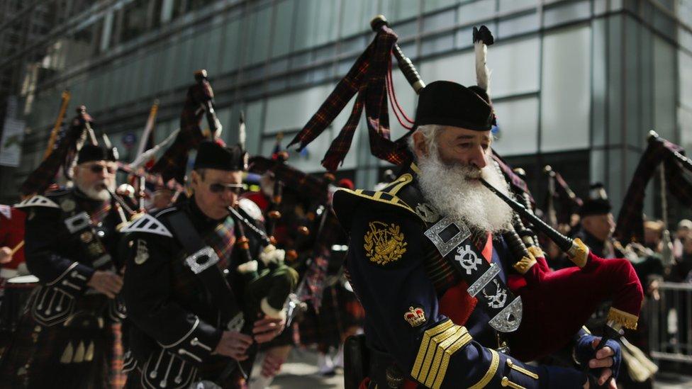 Bagpipers in New York