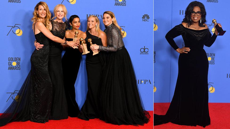 The cast of Big Little Lies and Oprah Winfrey at the Golden Globes