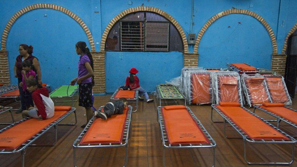 Shelter near the Colima volcano. 11 July 2015