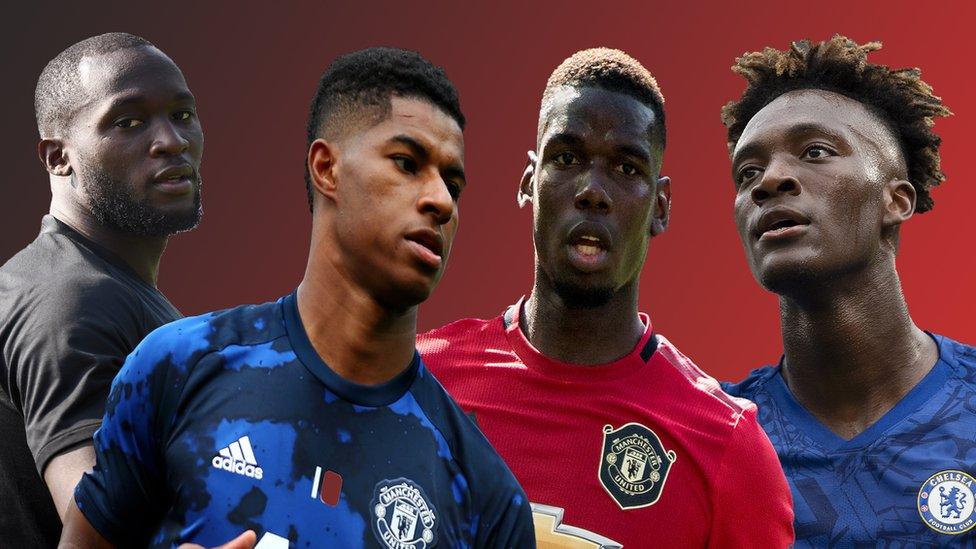 Romelu Lukaku, Marcus Rashford, Paul Pogba and Tammy Abraham