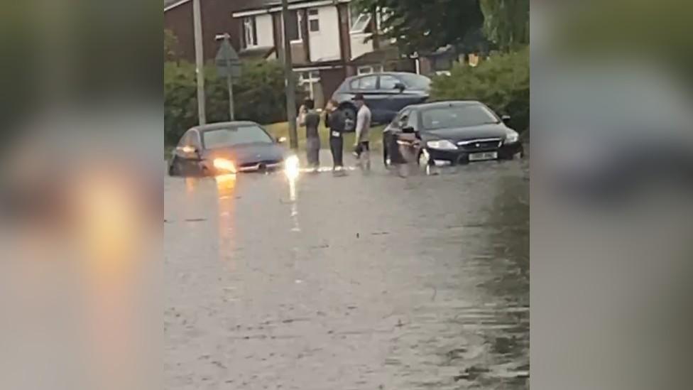 Eccles in Salford was hit by flash flooding