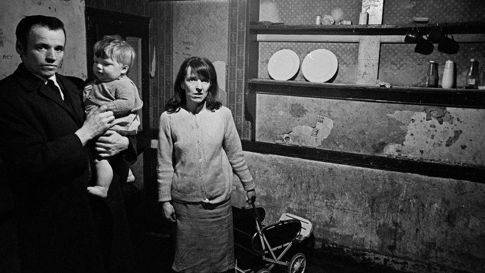 Family in their kitchen, Liverpool, 1969