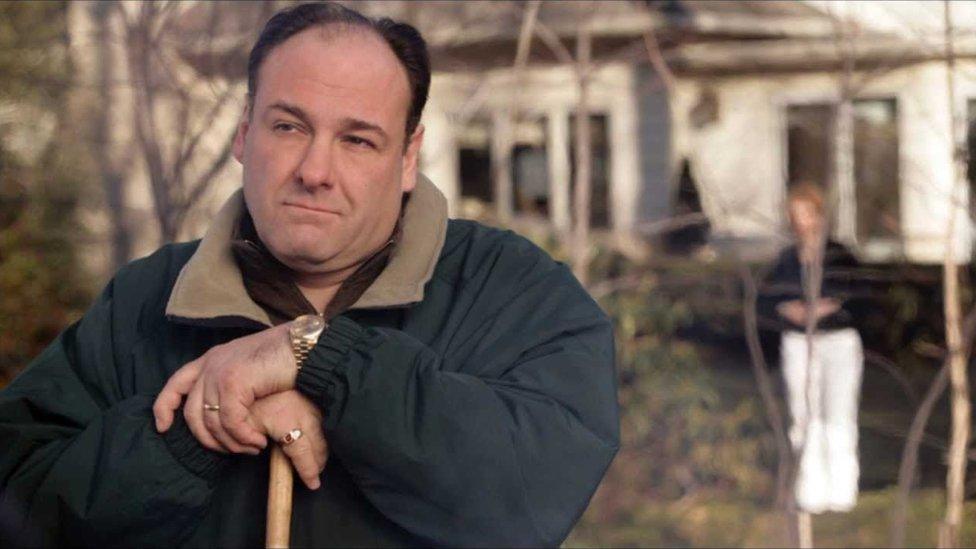 James Gandolfini in the final episode of The Sopranos