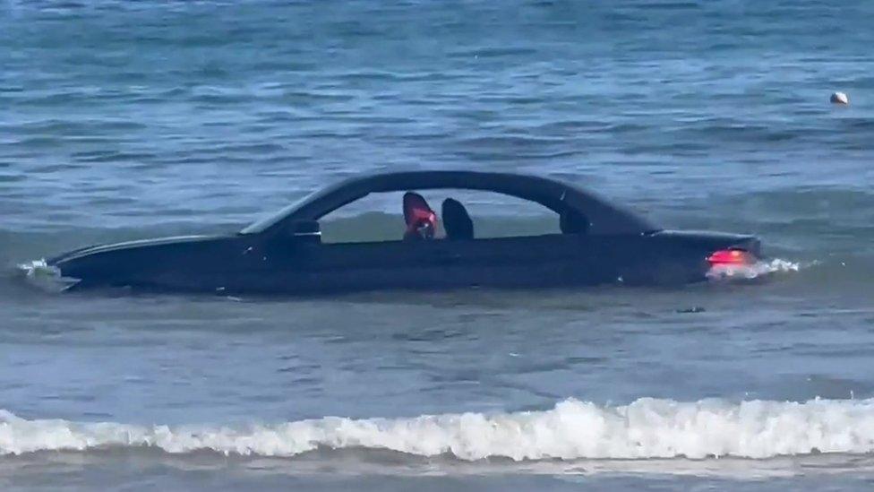 Car in sea