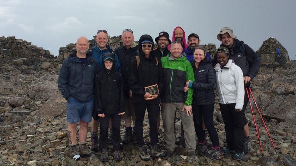 Ian Toothill's friends at the top of Ben Nevis