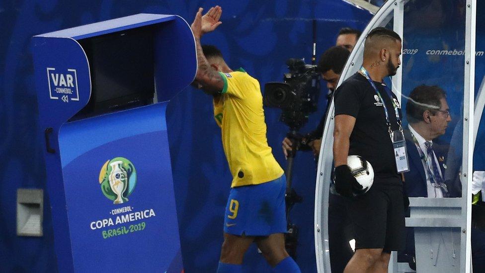 Gabriel-Jesus-pushes-the-VAR-machine-at-the-Copa-America-2019-final.