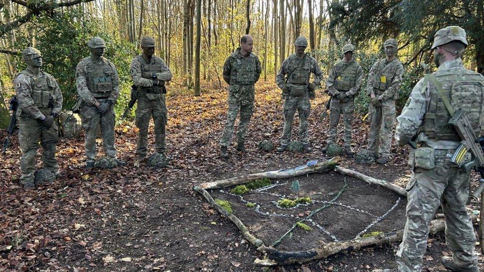 Prince William during his visit to the Mercian Regiment