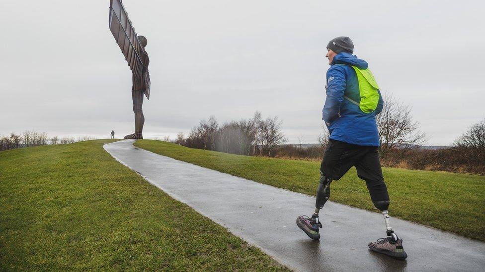 Billy Monger walking