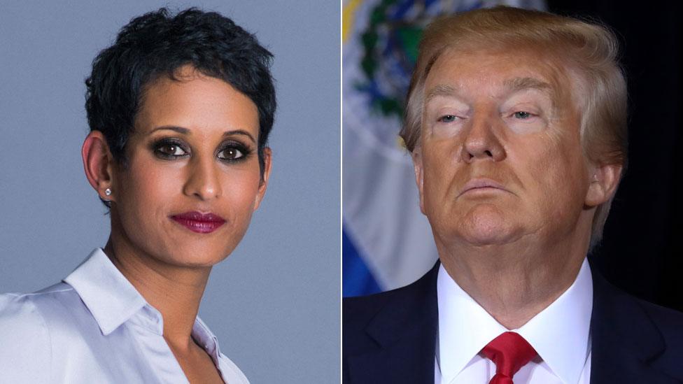 Naga Munchetty and President Trump