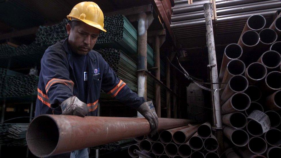 Steel worker in Mexico