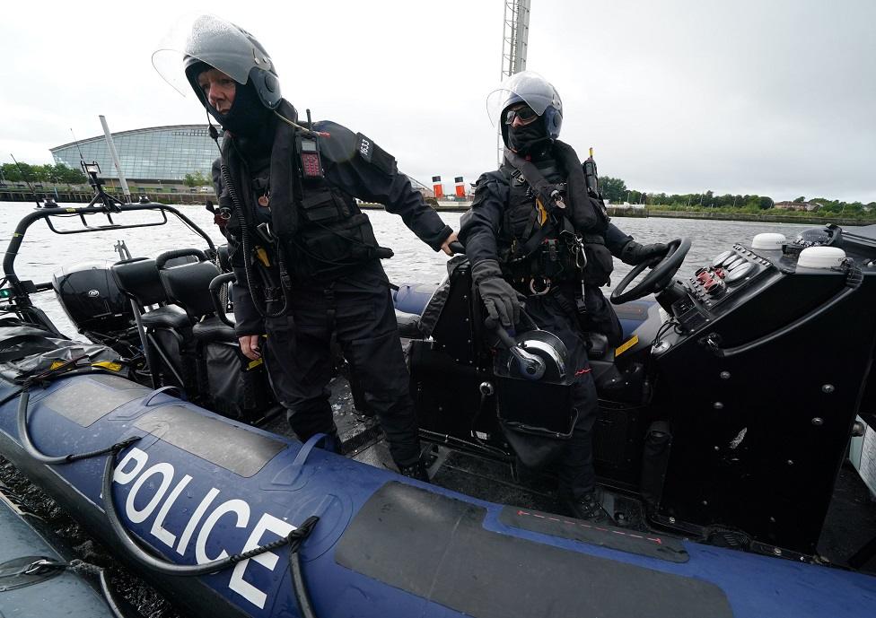 Police on boat