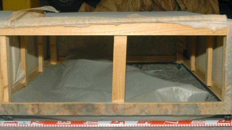 The base of the divan bed where Shannon Matthews was found