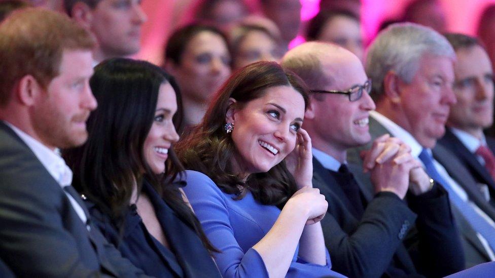 Prince Harry, Meghan Markle and the Duke and Duchess of Cambridge