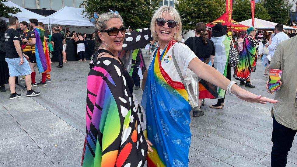 Dee Bradley and Jo Behan, who has attended Southampton Pride for the first time