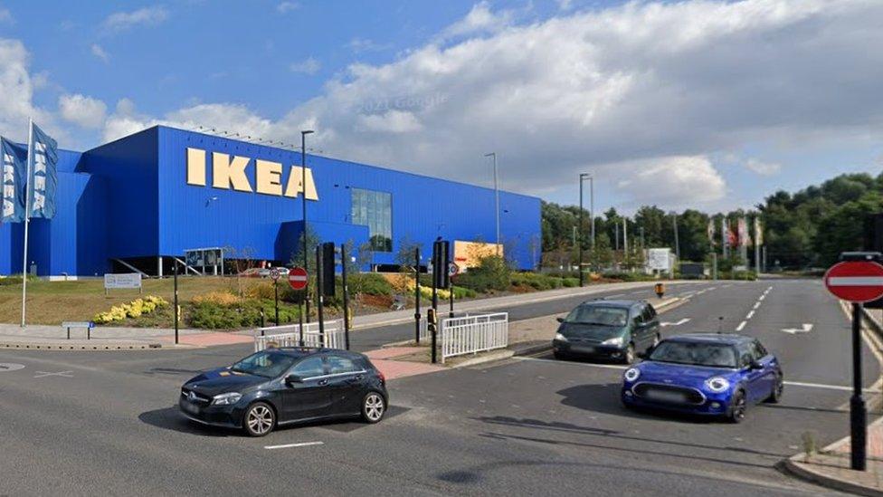 The incident happened on a tramline that runs behind IKEA, off Sheffield Road