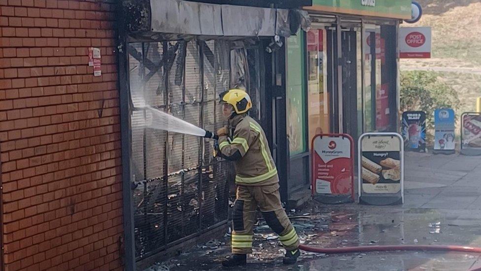 Fire at the Standens Barn local centre