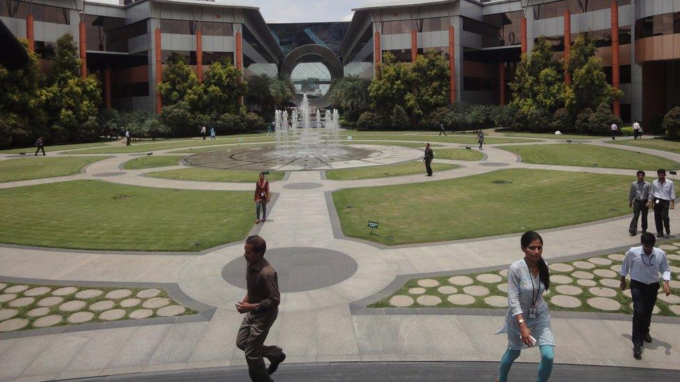 Staff at Infosys's Bangalore campus