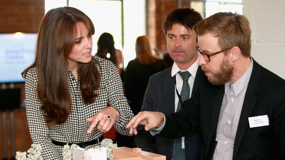 The Duchess of Cambridge meeting staff at the charity