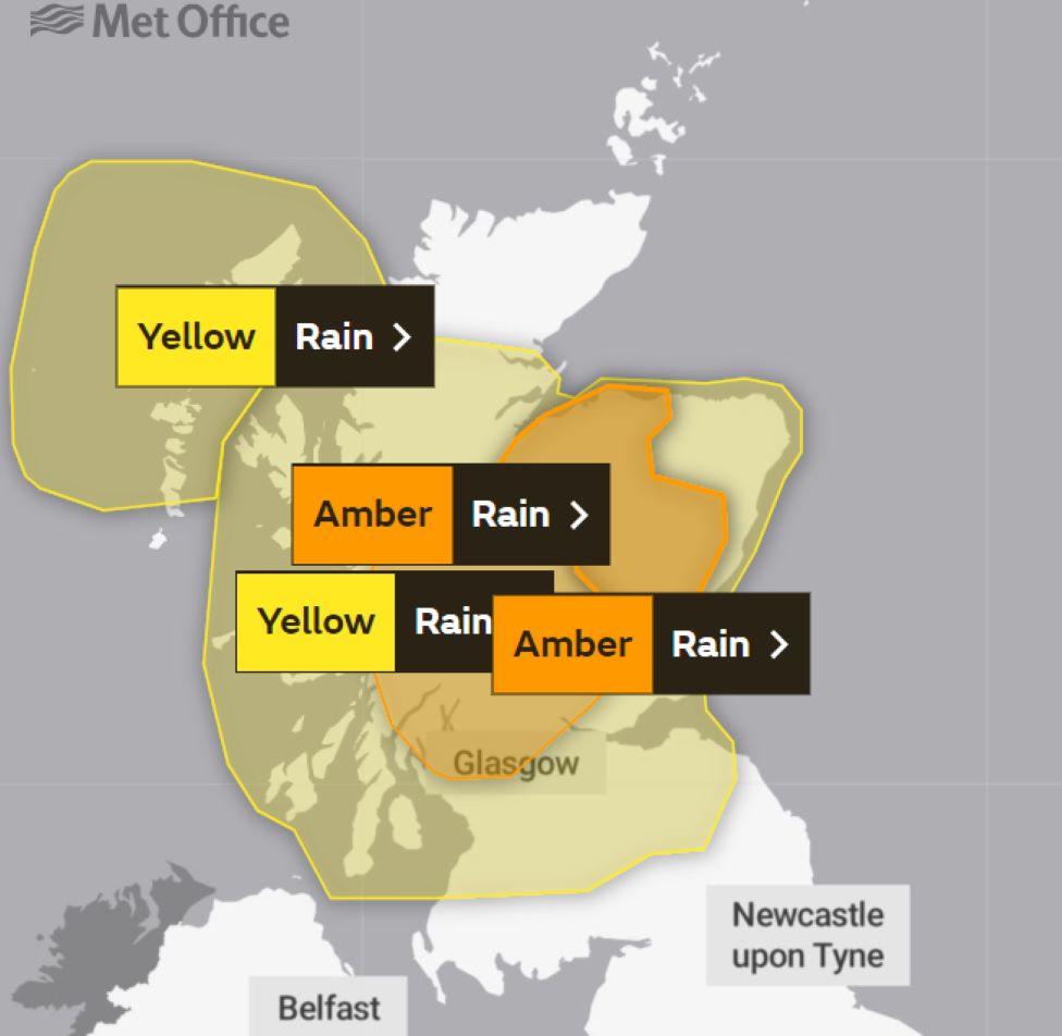 Amber weather warning