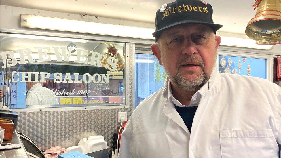 Robin Platten of Brewer's Chip saloon on Great Yarmouth Market