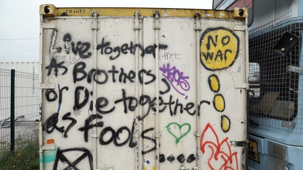 Graffiti in the Calais camp